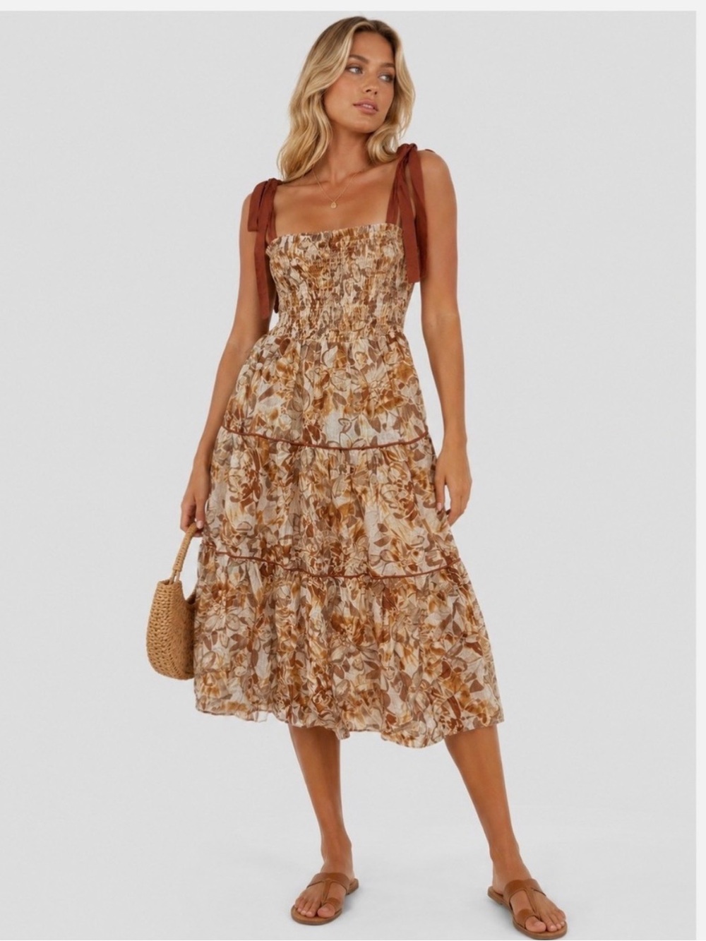 Jacqui E Gaia Midi Dress Size M
